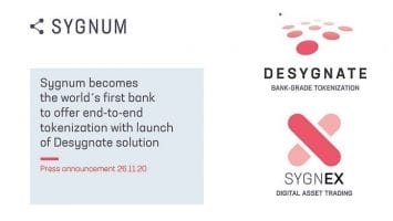 Sygnum the world’s first bank to offer end-to-end tokenization with launch of Desygnate solution