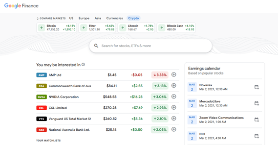 Google Finance introduces brand new cryptocurrency tab