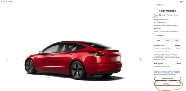 Tesla Now Accepting Bitcoin As Payment