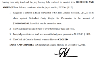 Latest Court Ruling Is Not A Win For Craig Wright Or His Satoshi Claims