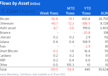 Solana (SOL) Dominating Institutional Capital Flows for 2022 As Crypto Carnage Continues: CoinShares