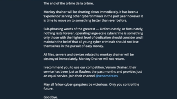 ‘Scam as a Service’ Provider Monkey Drainer Closes Up Shop