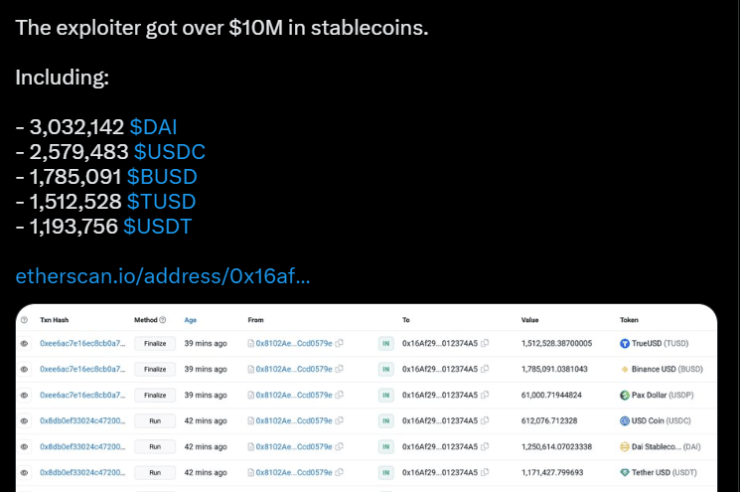  million stolen from Yearn Finance