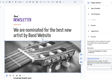 A Google Workspace update makes alt text easier to add