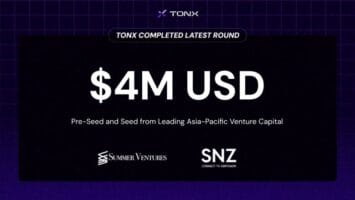 Tonx Announces M Fund Raising From Leading Asia-Pacific Venture Capital