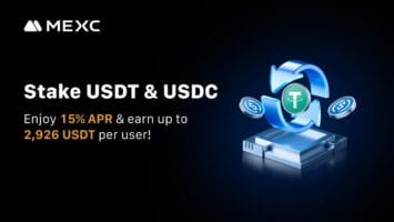 MEXC Launches USDT & USDC Staking Gala: Earn 15% APR With Flexible Redemption and up to 2,926 USDT